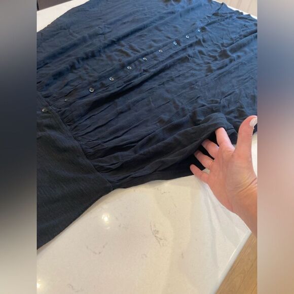 Frye Cotton Rayon Mix Media Basic Witchy Sleeveless Maxi Dress with Pockets XL - Picture 7 of 9